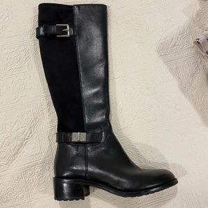 Cole Haan black faux leather and faux suede boots size 6